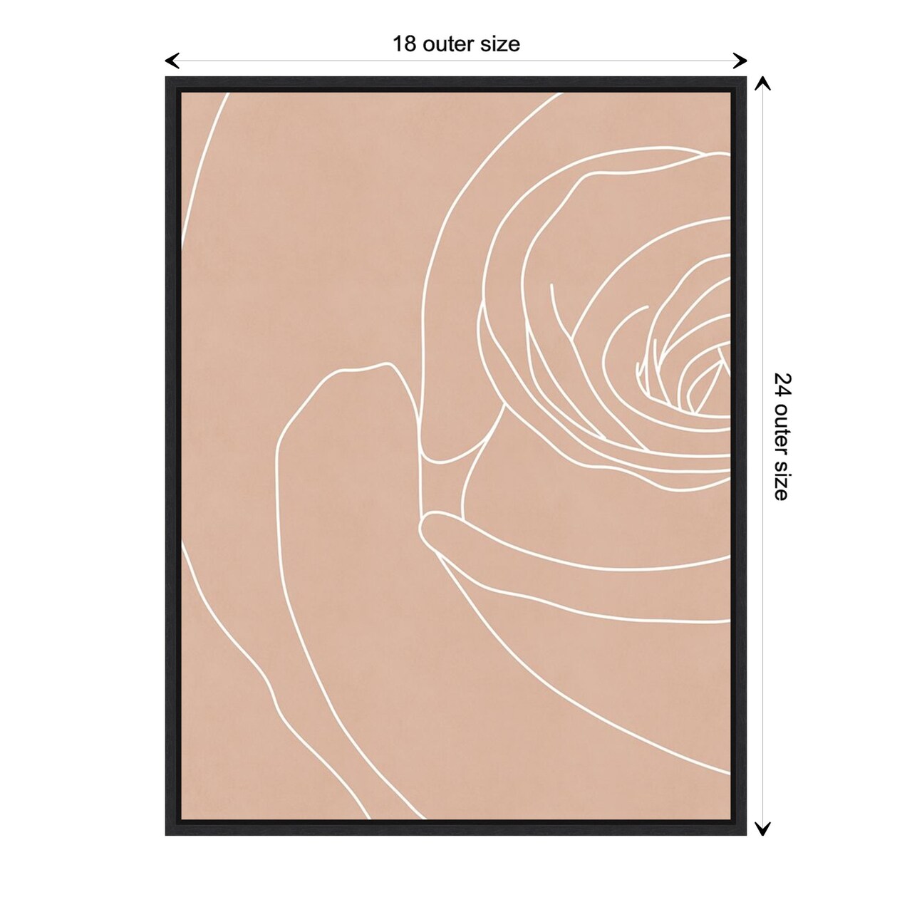 Blush Flowers III by Sarah Leonard Canvas Wall Art Print Framed